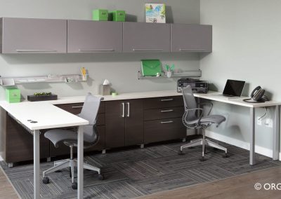 Beautiful custom commercial and home office furniture with desk and storage cabinets available in Chattanooga and Knoxville.